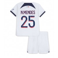 Paris Saint-Germain Nuno Mendes #25 Udebane Trøje Børn 2023-24 Kortærmet (+ Korte bukser)